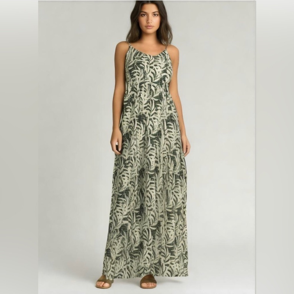 NWT THEKORNER PARIS Tropical Print Midi Dress